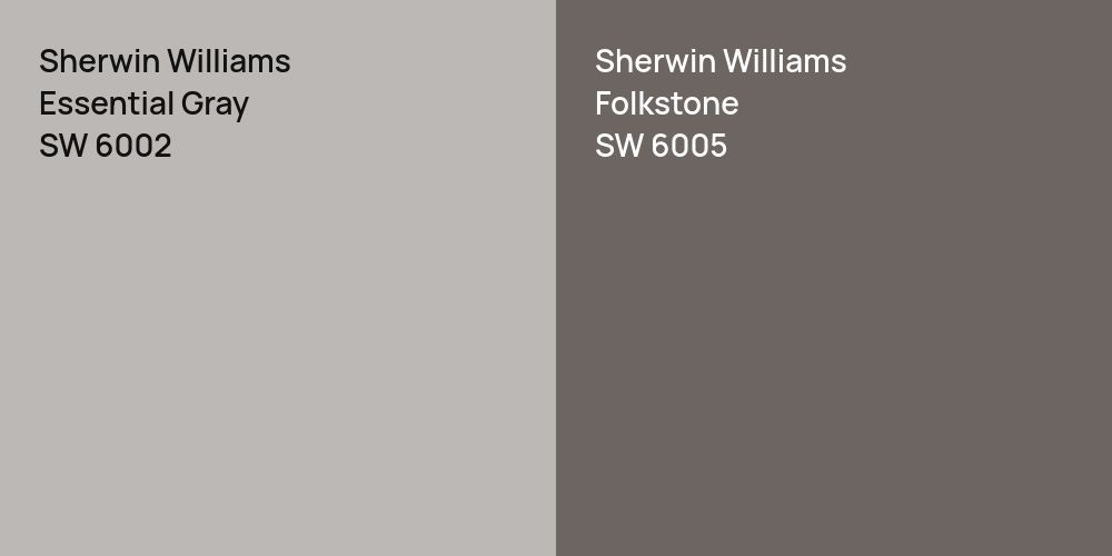 Sherwin Williams Essential Gray vs. Sherwin Williams Folkstone