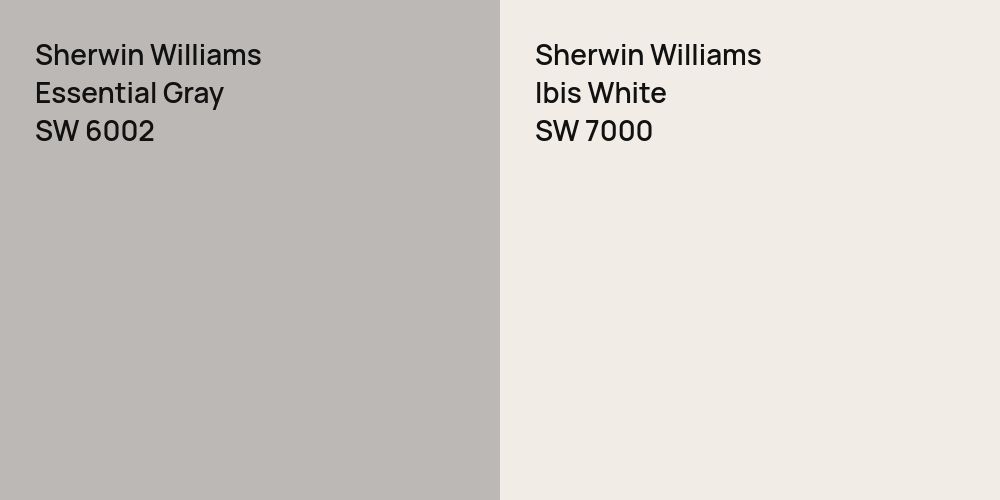 Sherwin Williams Essential Gray vs. Sherwin Williams Ibis White