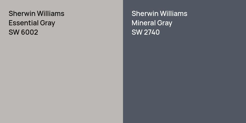 Sherwin Williams Essential Gray vs. Sherwin Williams Mineral Gray