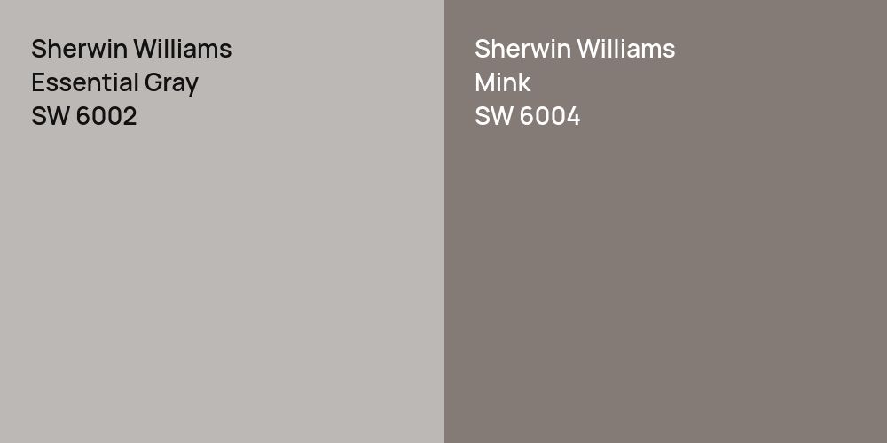 Sherwin Williams Essential Gray vs. Sherwin Williams Mink