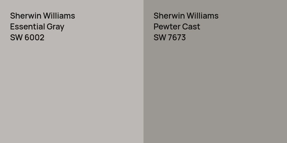 Sherwin Williams Essential Gray vs. Sherwin Williams Pewter Cast