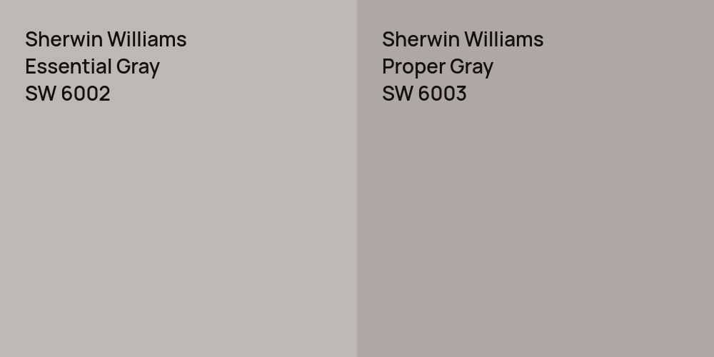 Sherwin Williams Essential Gray vs. Sherwin Williams Proper Gray