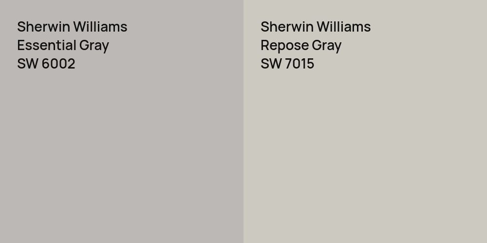 Sherwin Williams Essential Gray vs. Sherwin Williams Repose Gray