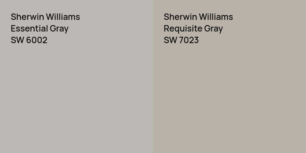 Sherwin Williams Essential Gray vs. Sherwin Williams Requisite Gray