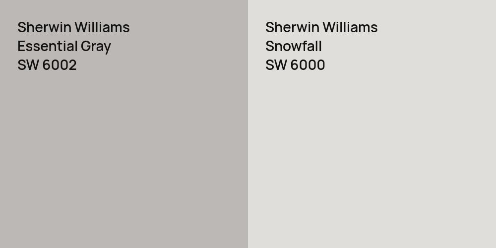 Sherwin Williams Essential Gray vs. Sherwin Williams Snowfall