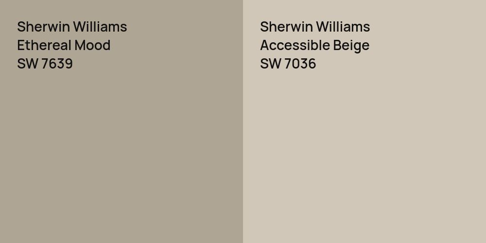 Sherwin Williams Ethereal Mood vs. Sherwin Williams Accessible Beige