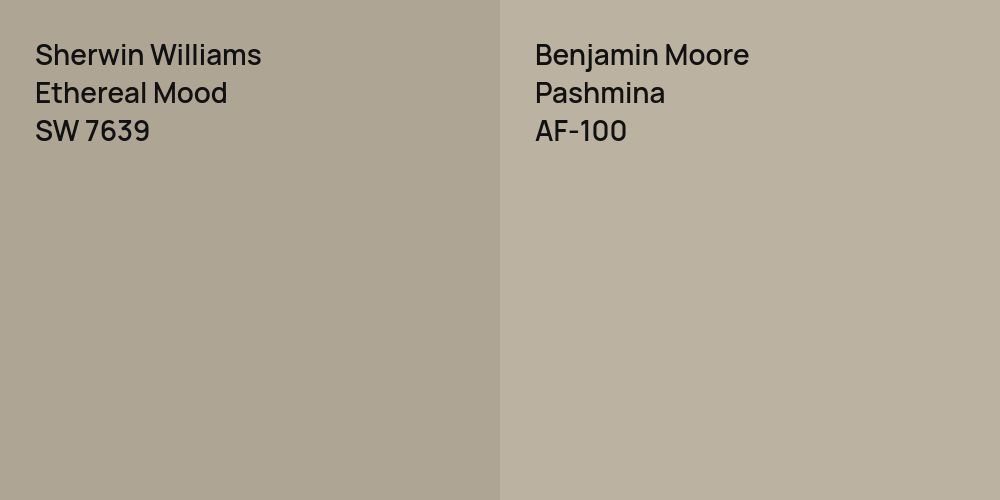 Sherwin Williams Ethereal Mood vs. Benjamin Moore Pashmina