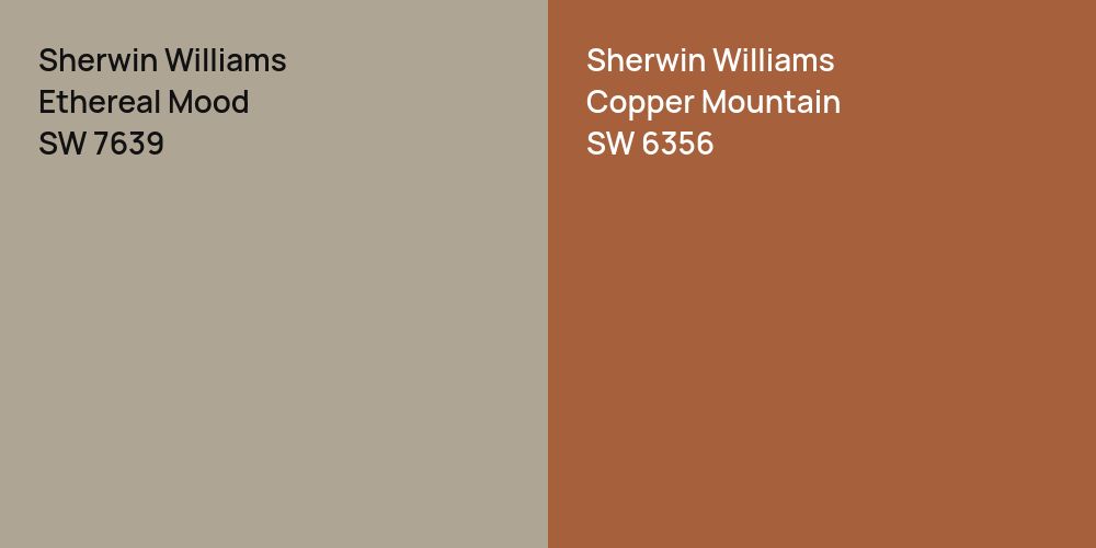 Sherwin Williams Ethereal Mood vs. Sherwin Williams Copper Mountain