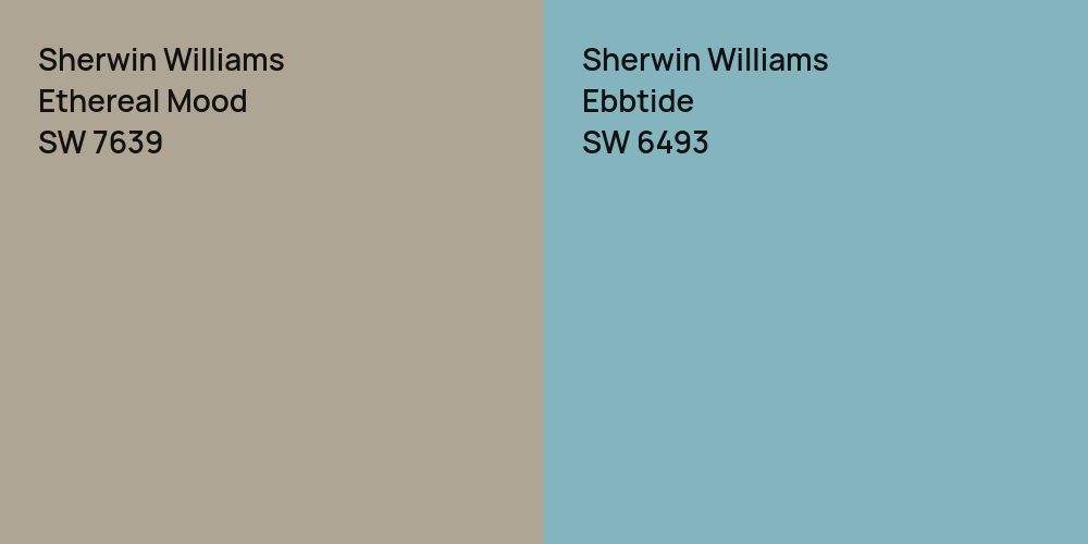 Sherwin Williams Ethereal Mood vs. Sherwin Williams Ebbtide