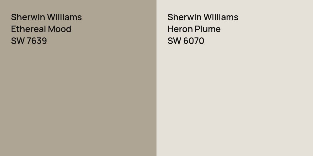 Sherwin Williams Ethereal Mood vs. Sherwin Williams Heron Plume