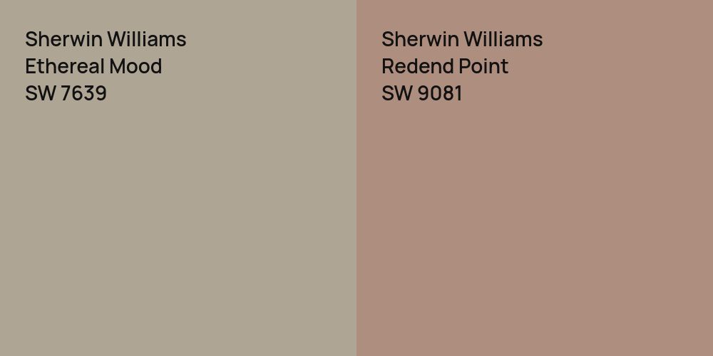 Sherwin Williams Ethereal Mood vs. Sherwin Williams Redend Point