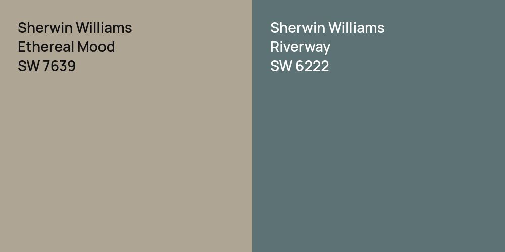 Sherwin Williams Ethereal Mood vs. Sherwin Williams Riverway