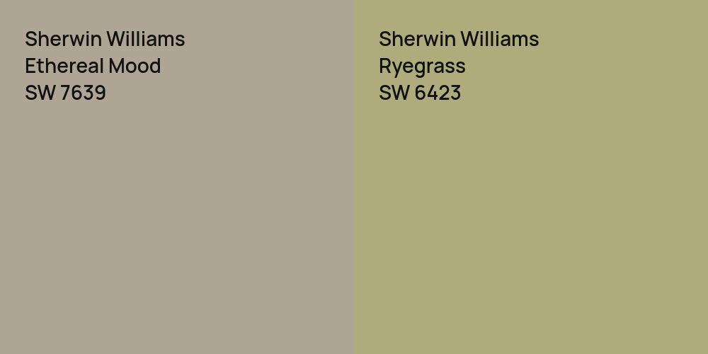 Sherwin Williams Ethereal Mood vs. Sherwin Williams Ryegrass