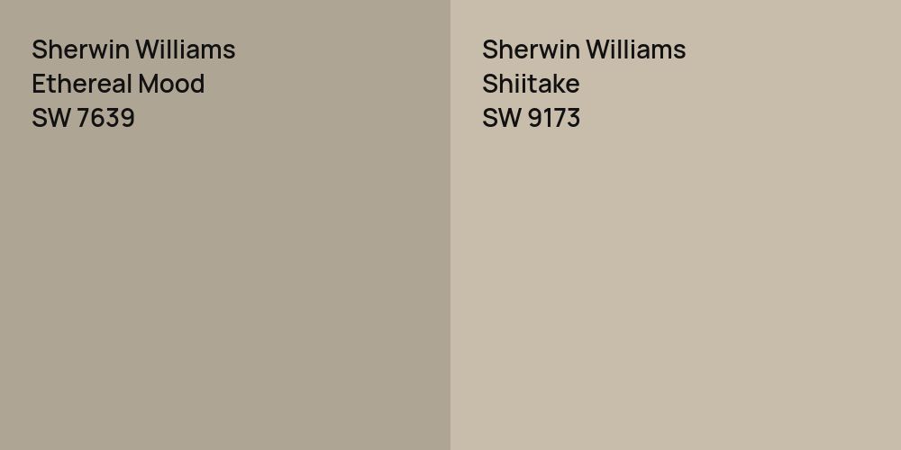 Sherwin Williams Ethereal Mood vs. Sherwin Williams Shiitake