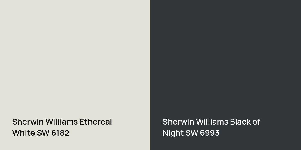 Sherwin Williams Ethereal White vs. Sherwin Williams Black of Night