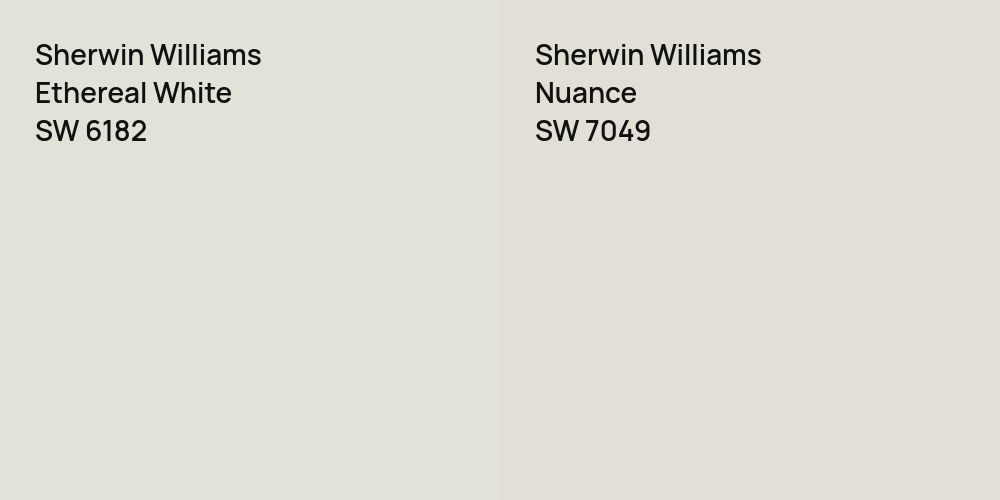 Sherwin Williams Ethereal White vs. Sherwin Williams Nuance