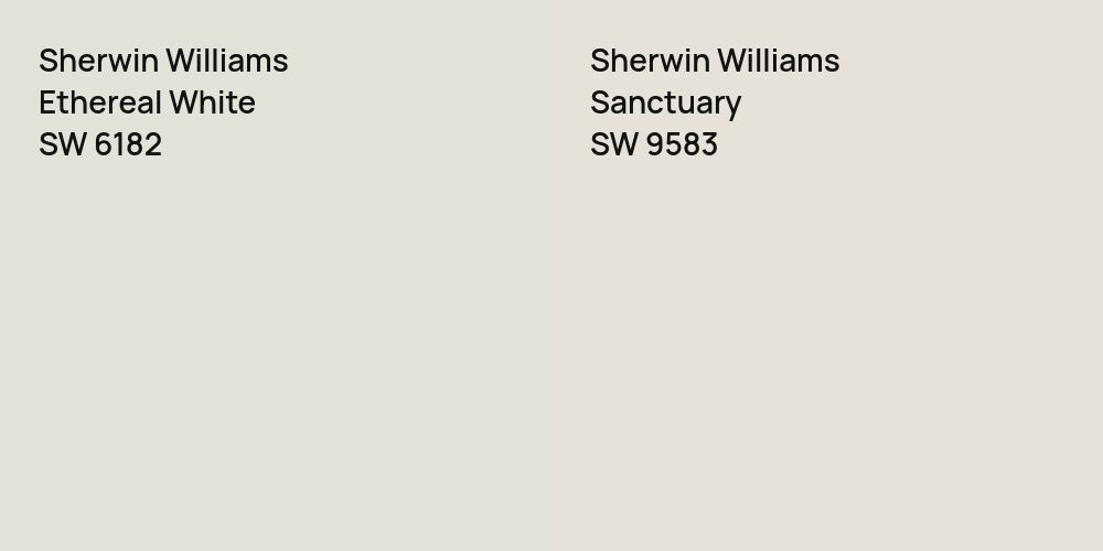 Sherwin Williams Ethereal White vs. Sherwin Williams Sanctuary