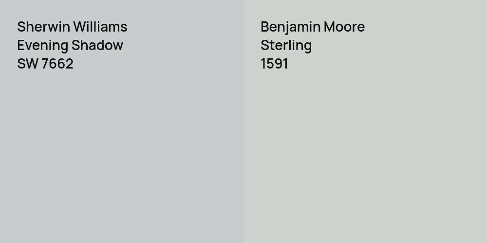 Sherwin Williams Evening Shadow vs. Benjamin Moore Sterling