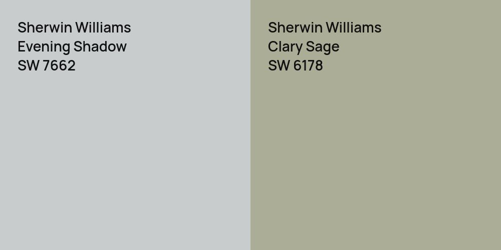 Sherwin Williams Evening Shadow vs. Sherwin Williams Clary Sage