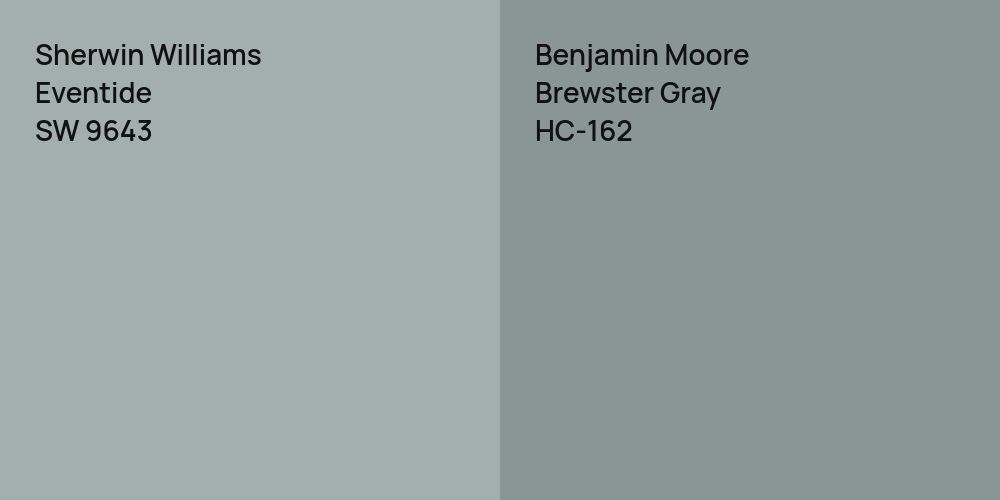 Sherwin Williams Eventide vs. Benjamin Moore Brewster Gray