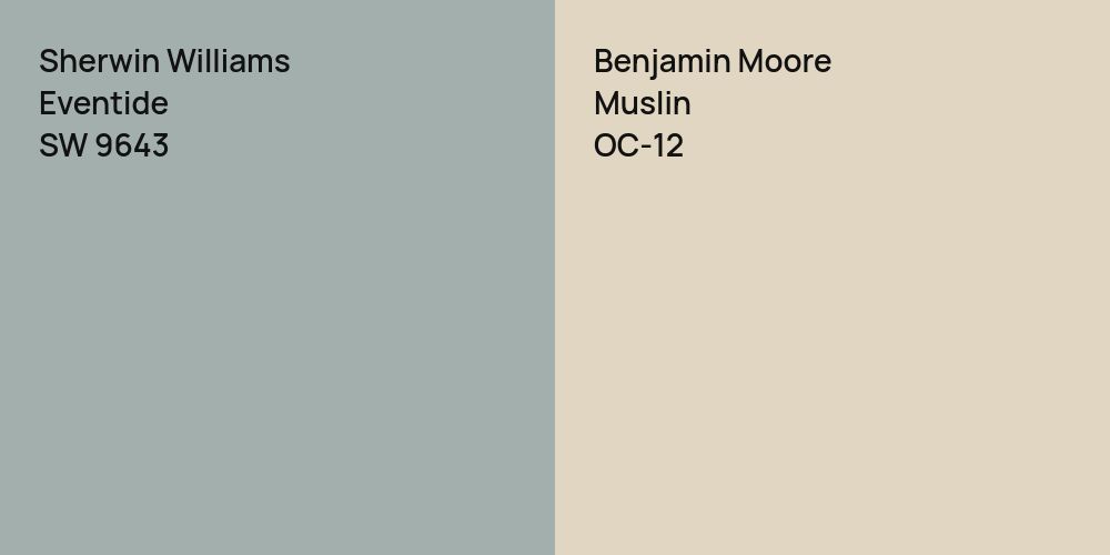 Sherwin Williams Eventide vs. Benjamin Moore Muslin