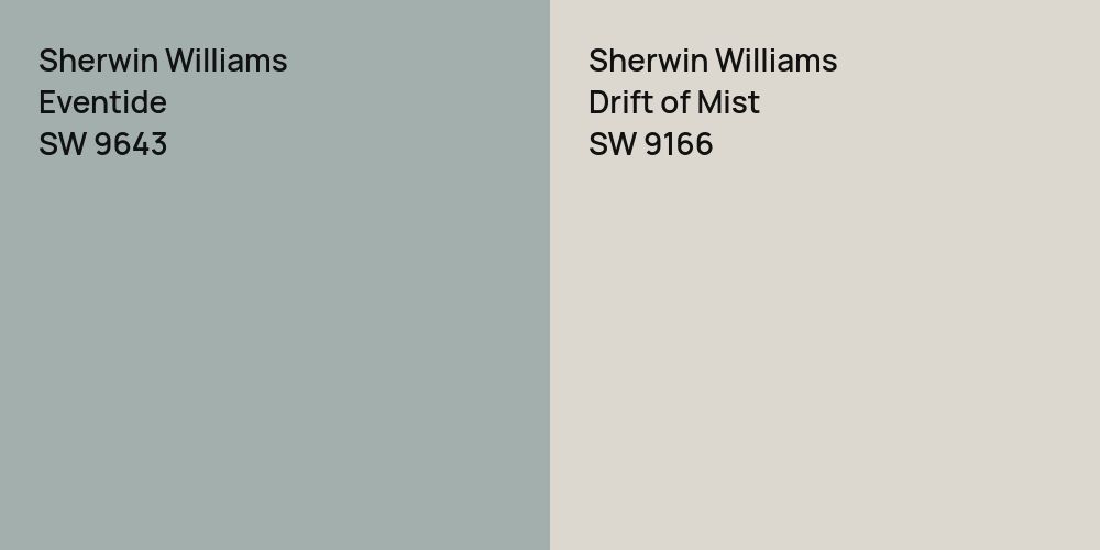 Sherwin Williams Eventide vs. Sherwin Williams Drift of Mist