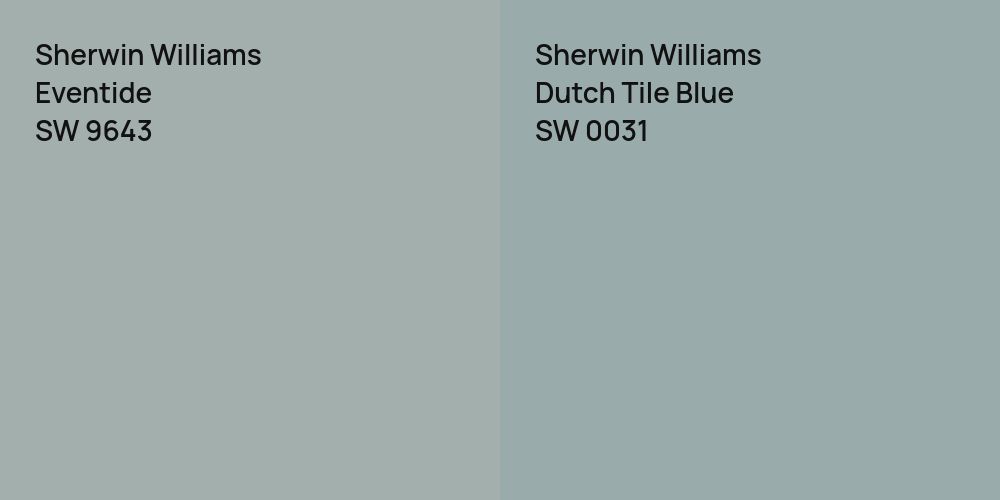 Sherwin Williams Eventide vs. Sherwin Williams Dutch Tile Blue