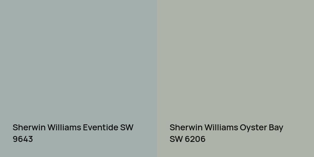 Sherwin Williams Eventide vs. Sherwin Williams Oyster Bay