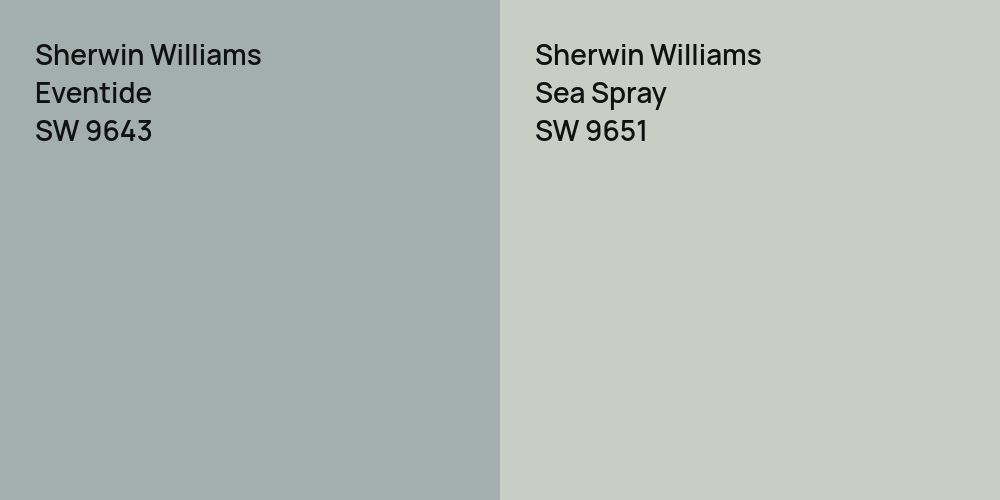 Sherwin Williams Eventide vs. Sherwin Williams Sea Spray