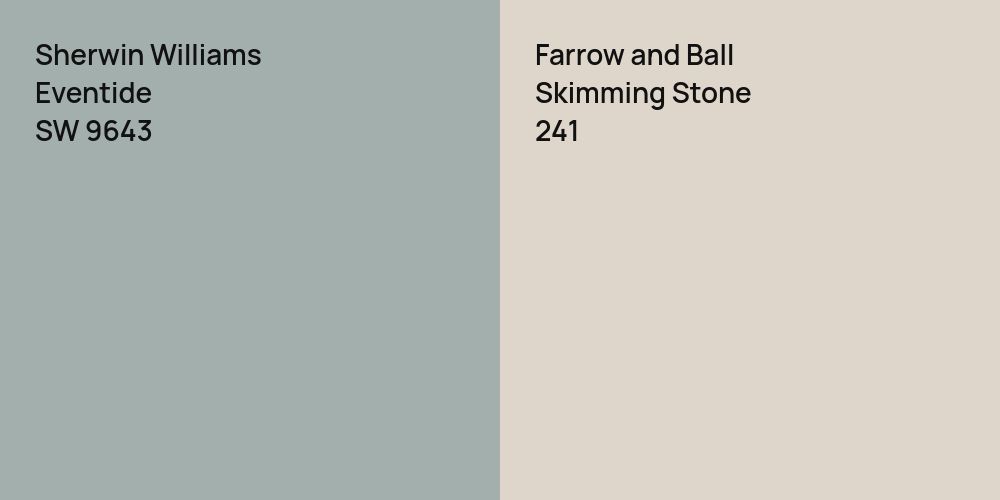 Sherwin Williams Eventide vs. Farrow and Ball Skimming Stone