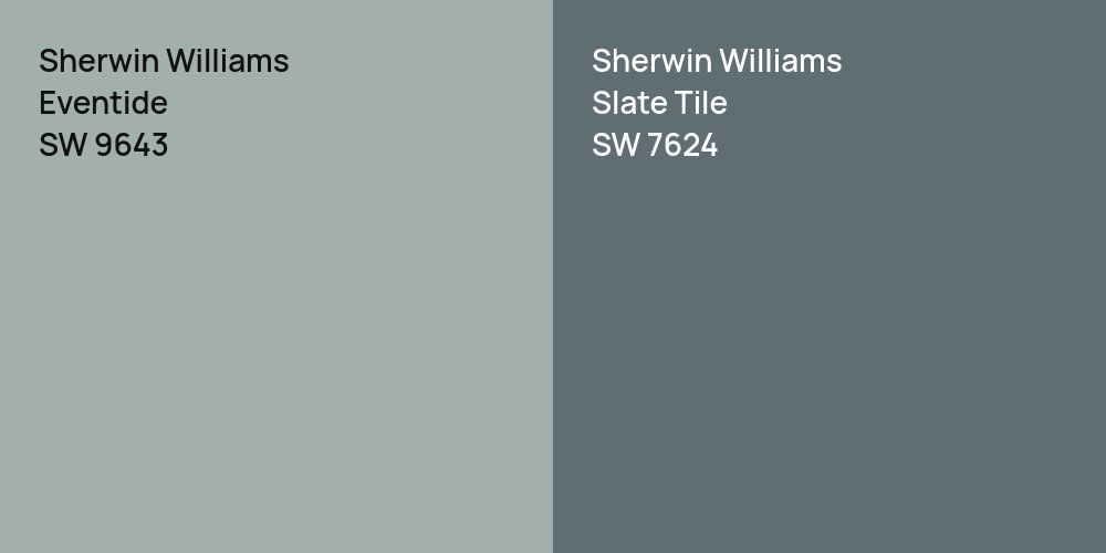 Sherwin Williams Eventide vs. Sherwin Williams Slate Tile