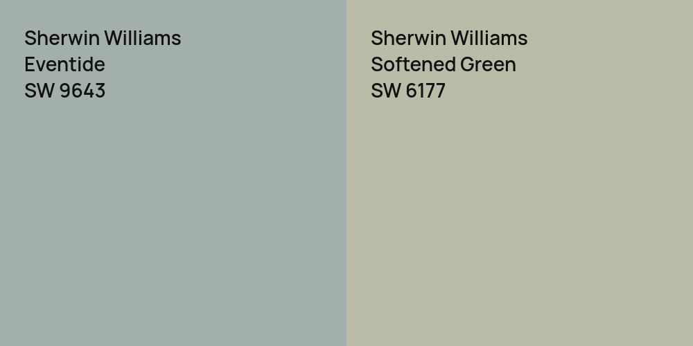 Sherwin Williams Eventide vs. Sherwin Williams Softened Green