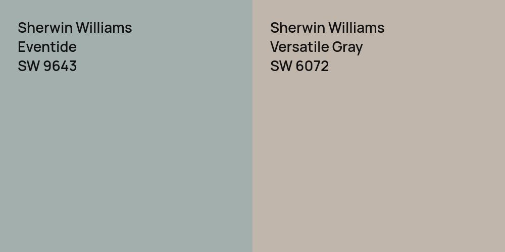 Sherwin Williams Eventide vs. Sherwin Williams Versatile Gray