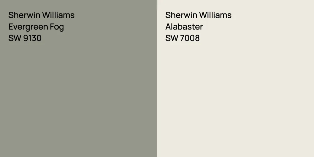 Sherwin Williams Evergreen Fog vs. Sherwin Williams Alabaster