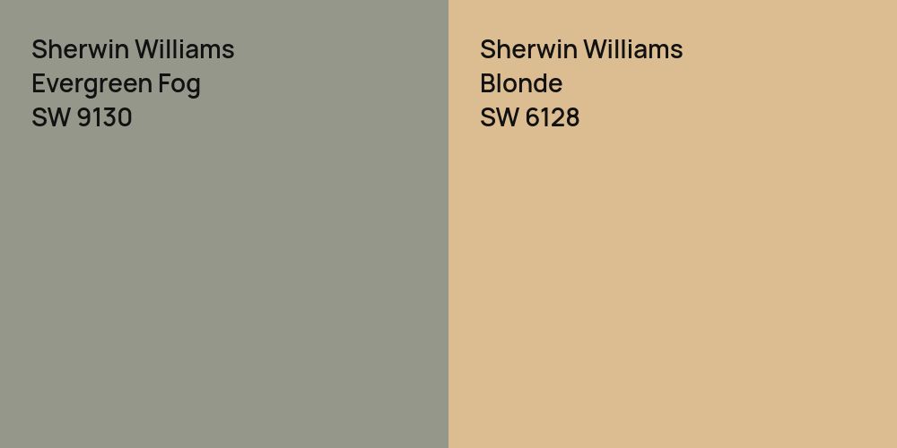 Sherwin Williams Evergreen Fog vs. Sherwin Williams Blonde