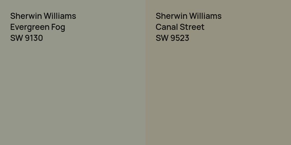 Sherwin Williams Evergreen Fog vs. Sherwin Williams Canal Street