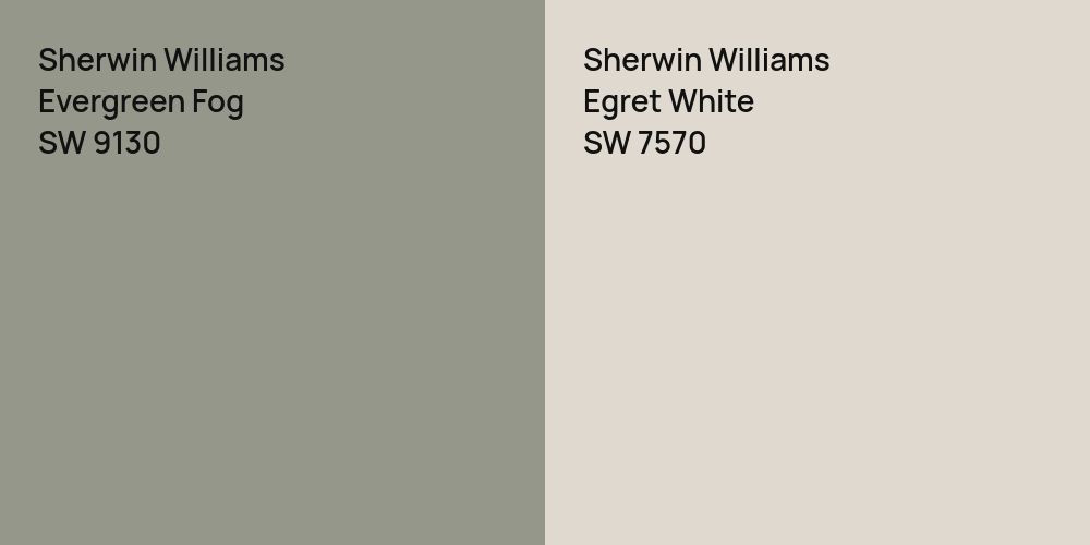 Sherwin Williams Evergreen Fog vs. Sherwin Williams Egret White