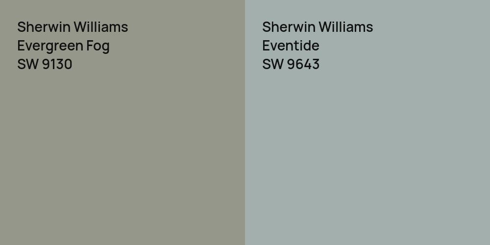 Sherwin Williams Evergreen Fog vs. Sherwin Williams Eventide