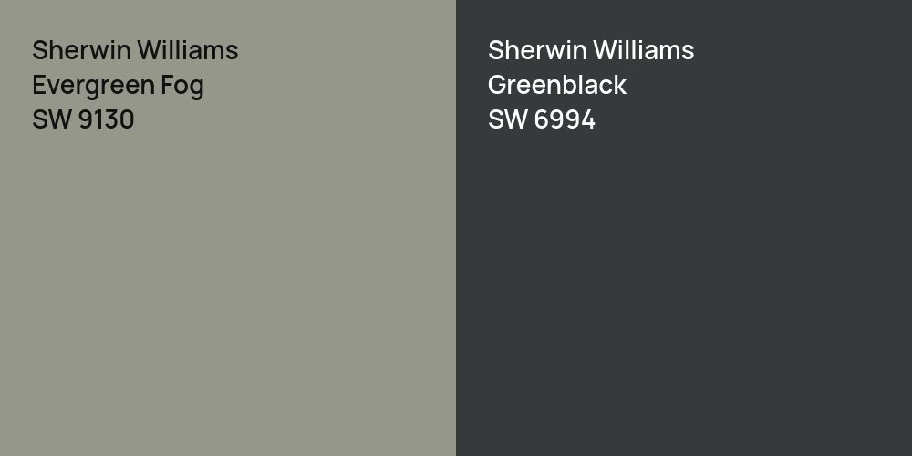 Sherwin Williams Evergreen Fog vs. Sherwin Williams Greenblack