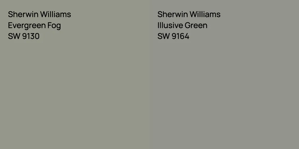 Sherwin Williams Evergreen Fog vs. Sherwin Williams Illusive Green