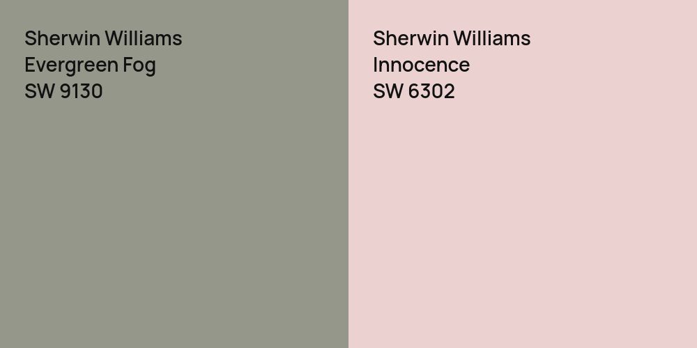 Sherwin Williams Evergreen Fog vs. Sherwin Williams Innocence