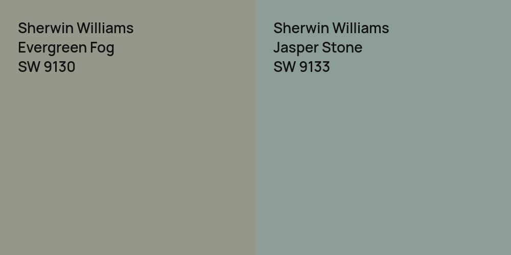 Sherwin Williams Evergreen Fog vs. Sherwin Williams Jasper Stone