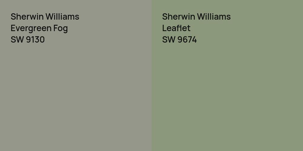 Sherwin Williams Evergreen Fog vs. Sherwin Williams Leaflet