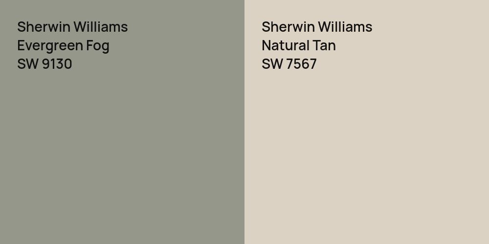 Sherwin Williams Evergreen Fog vs. Sherwin Williams Natural Tan