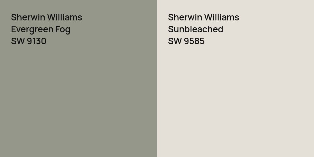 Sherwin Williams Evergreen Fog vs. Sherwin Williams Sunbleached