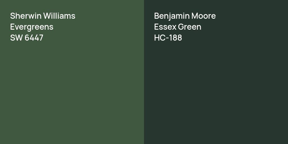 Sherwin Williams Evergreens vs. Benjamin Moore Essex Green