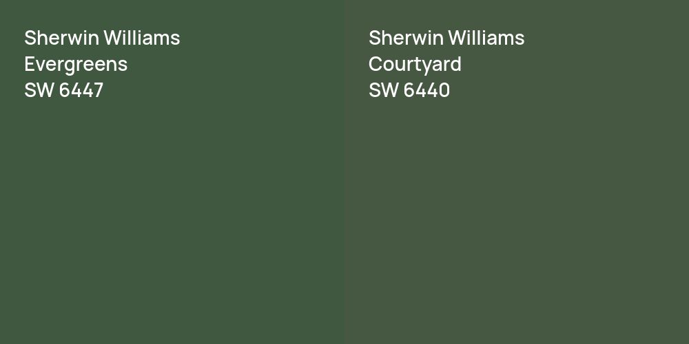 Sherwin Williams Evergreens vs. Sherwin Williams Courtyard