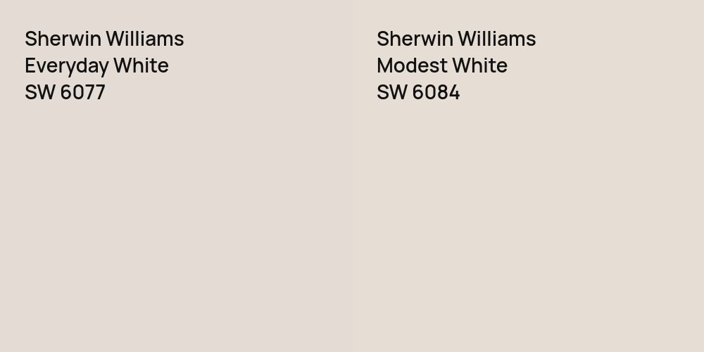 Sherwin Williams Everyday White vs. Sherwin Williams Modest White