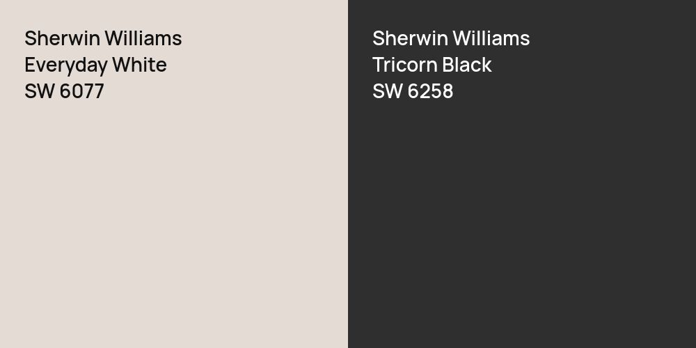 Sherwin Williams Everyday White vs. Sherwin Williams Tricorn Black