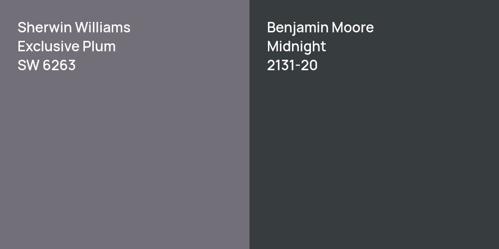 Sherwin Williams Exclusive Plum vs. Benjamin Moore Midnight